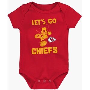 NWT NFL Kansas City Chiefs Football Mickey Mouse Disney Bodysuit - 24 Months
